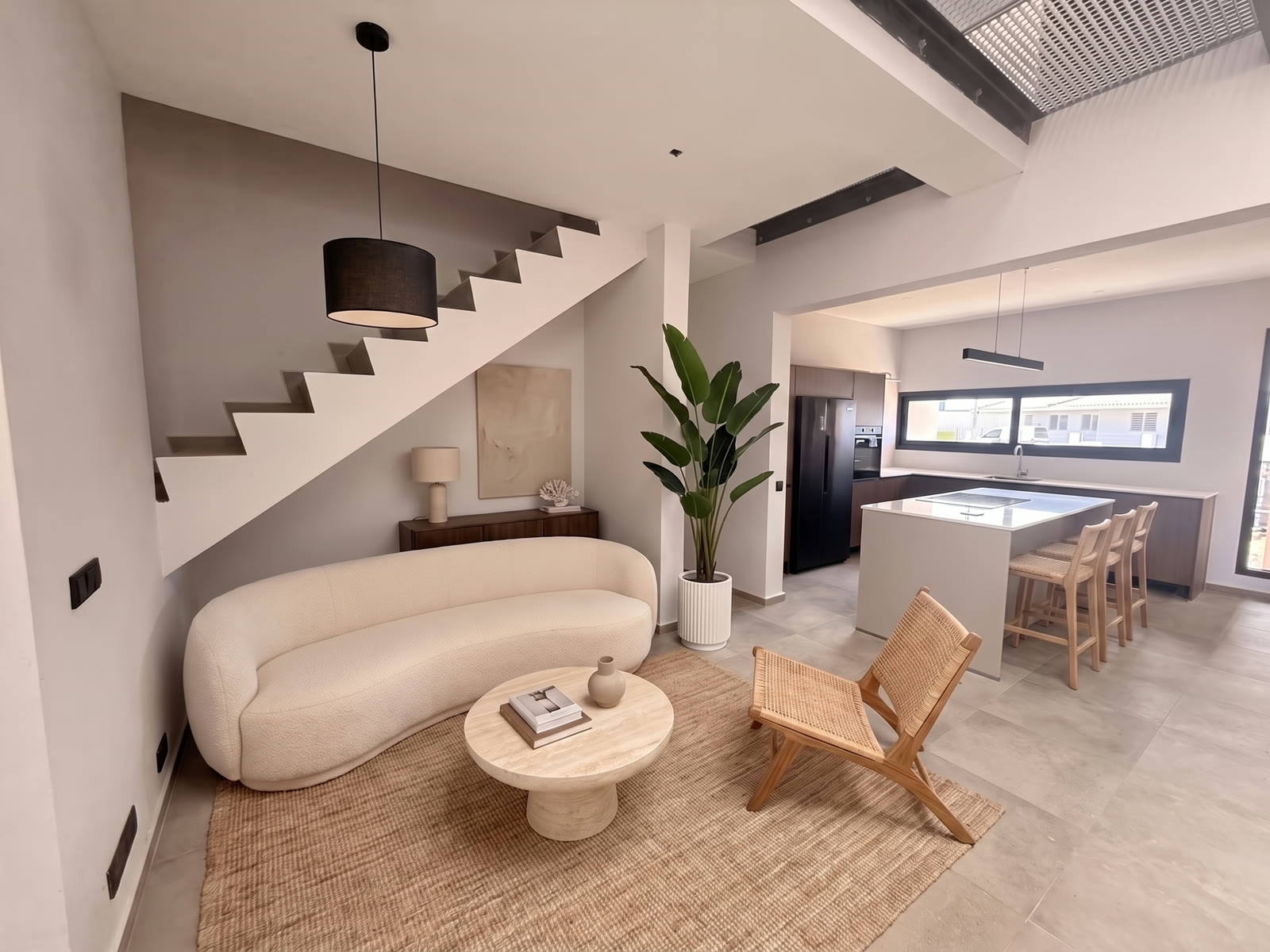 The same living room with the furniture package
