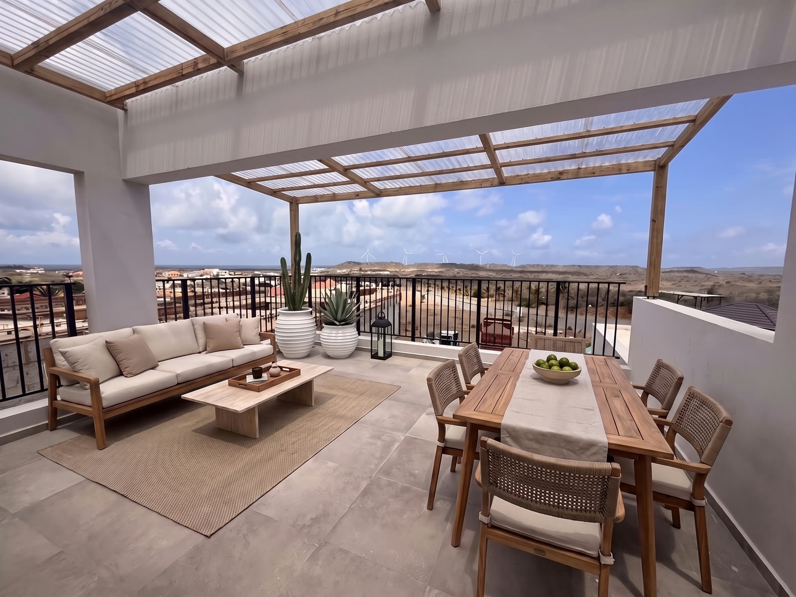 The same roof terrace furnished