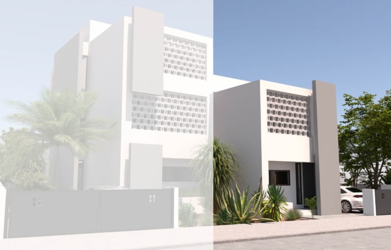 Exterior view of the Kayena house type