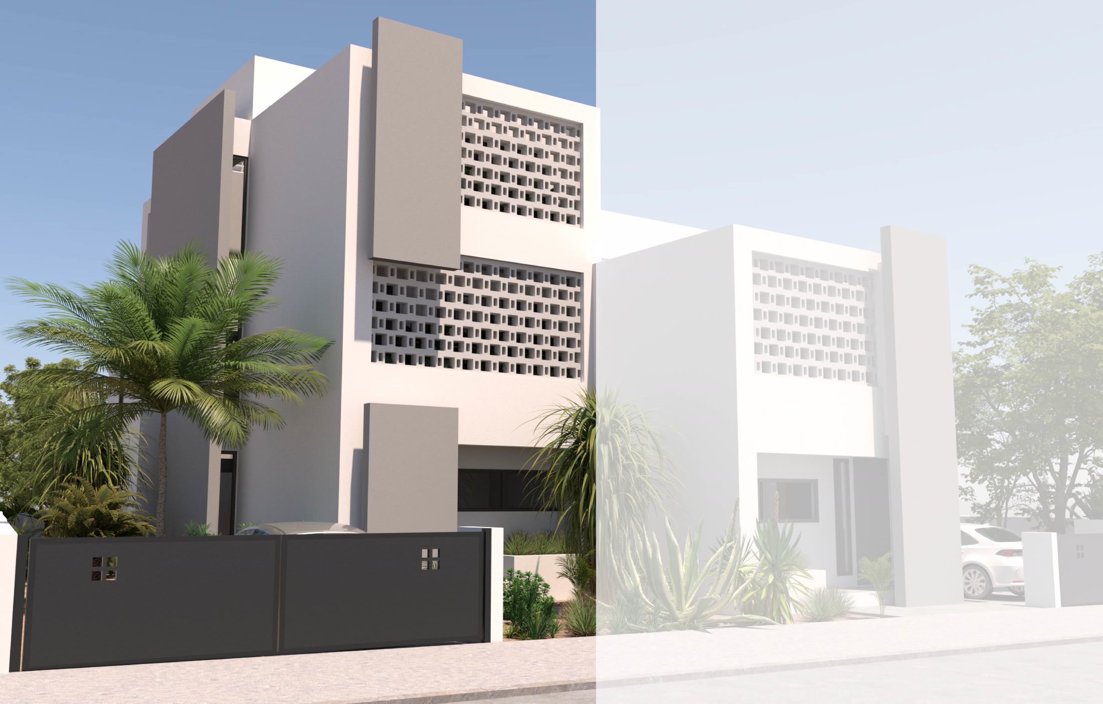Exterior view of the Shimaruku house type